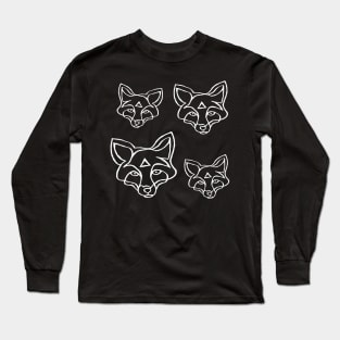 Minimal Fox Pattern, Fox Love Long Sleeve T-Shirt